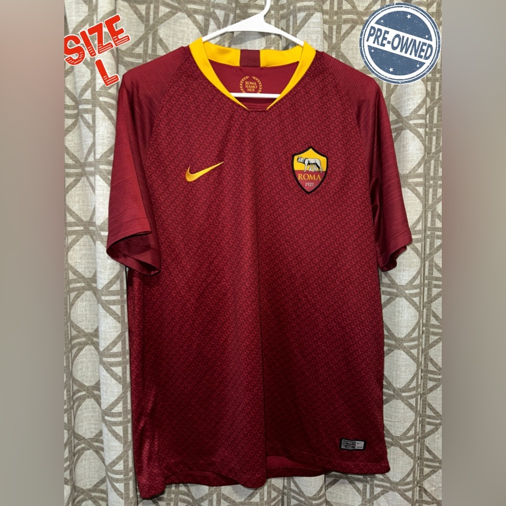 ROMA 2018 2019 HOME FOOTBALL SHIRT SOCCER JERSEY NIKE 919020-677 sz L MEN BROWN